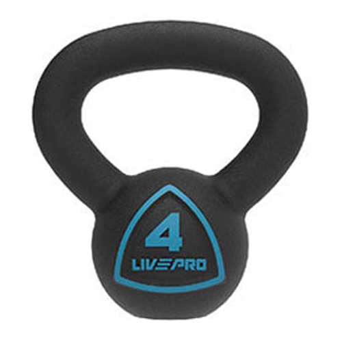 LIVEPRO Solid Cast Iron Kettlebell, 4 кг