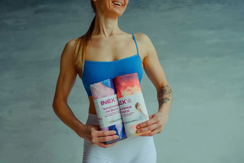 Полотенце для йоги из микрофибры INEX Suede Yoga Towel, Tropical Palm Leaf 71