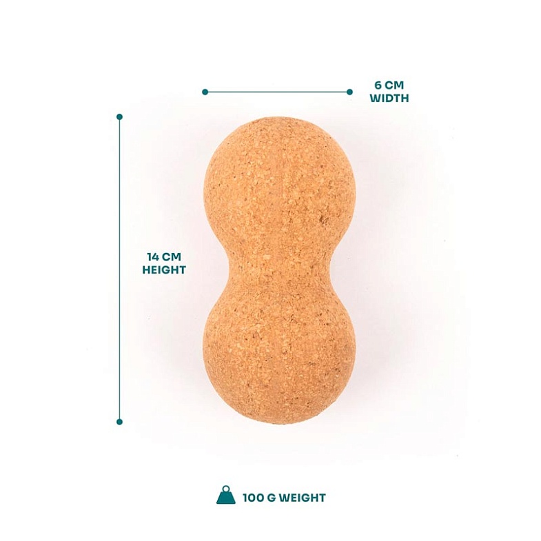 Мяч массажный сдвоенный MYGA Cork Massage Peanut