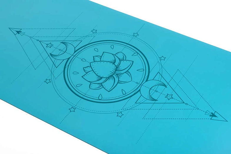 Коврик для йоги INEX PU Yoga Mat laser pattern, бирюзовый